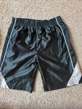 Nike Black Athletic Shorts with Gray Accent Panels